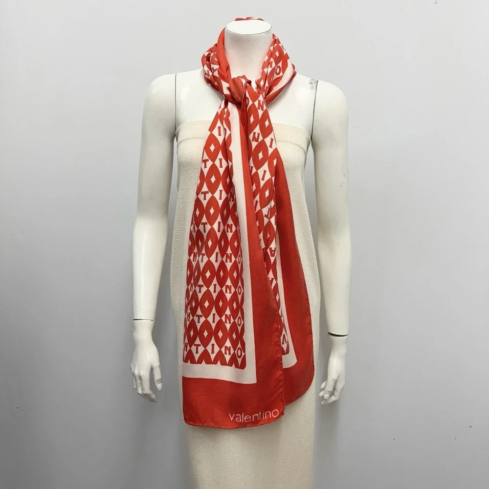 Vintage Valentino 100% Silk Scarf LONG 16 1/4